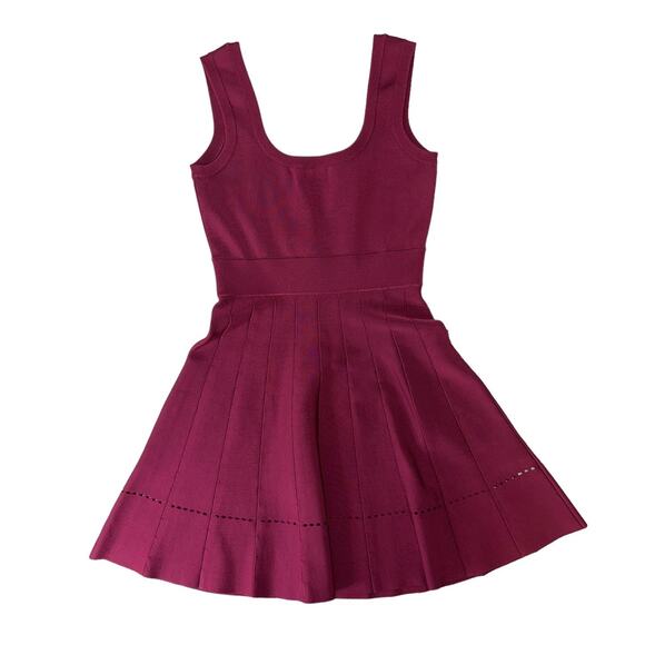 NEW NWT Herve Leger Fit and Flare Maroon Mini Dress Size Large - Picture 6 of 15